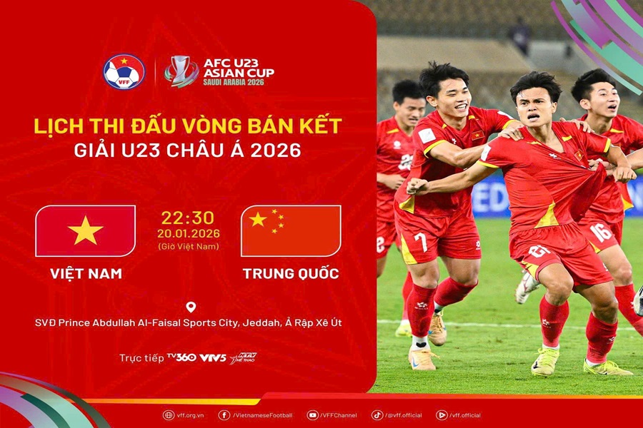 Cách xem Bán Kết VCK U23 Châu Á 2026 giữa U23 Việt Nam và U23 Trung Quốc cực dễ