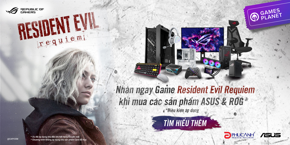 [Khuyến mại] Mua ASUS - NHẬN NGAY CODE GAME RESIDENT EVIL REQUIEM