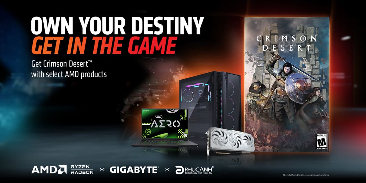 [Khuyến Mại] GAME BUNDLE CRIMSON DESERT – MUA GIGABYTE RX 9070 / LAPTOP AMD NHẬN CODE GAME AAA