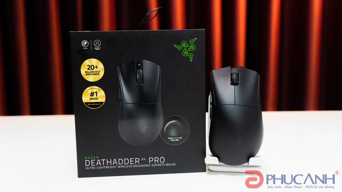 Razer DeathAdder V4 Pro – Chuột gaming không dây chuẩn esports, siêu nhẹ và cực nhanh