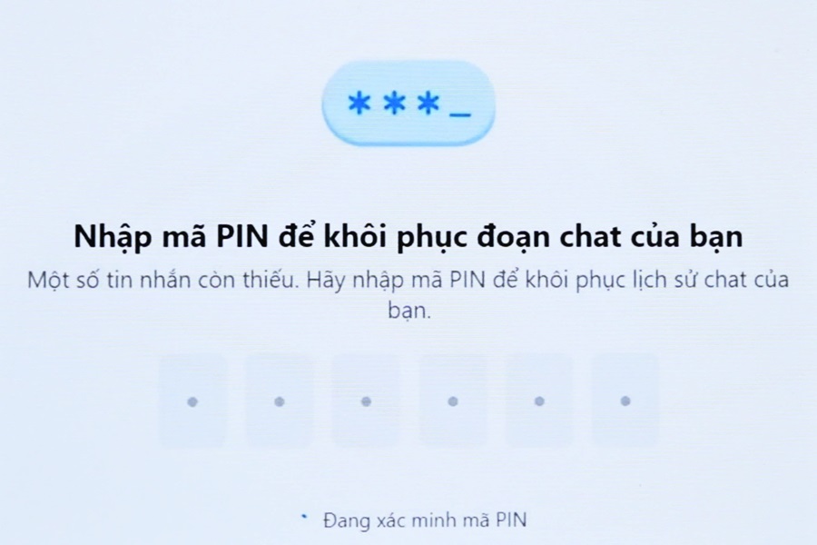 Hướng dẫn khắc phục lỗi nhập mã PIN khôi phục đoạn chat Messenger trên laptop