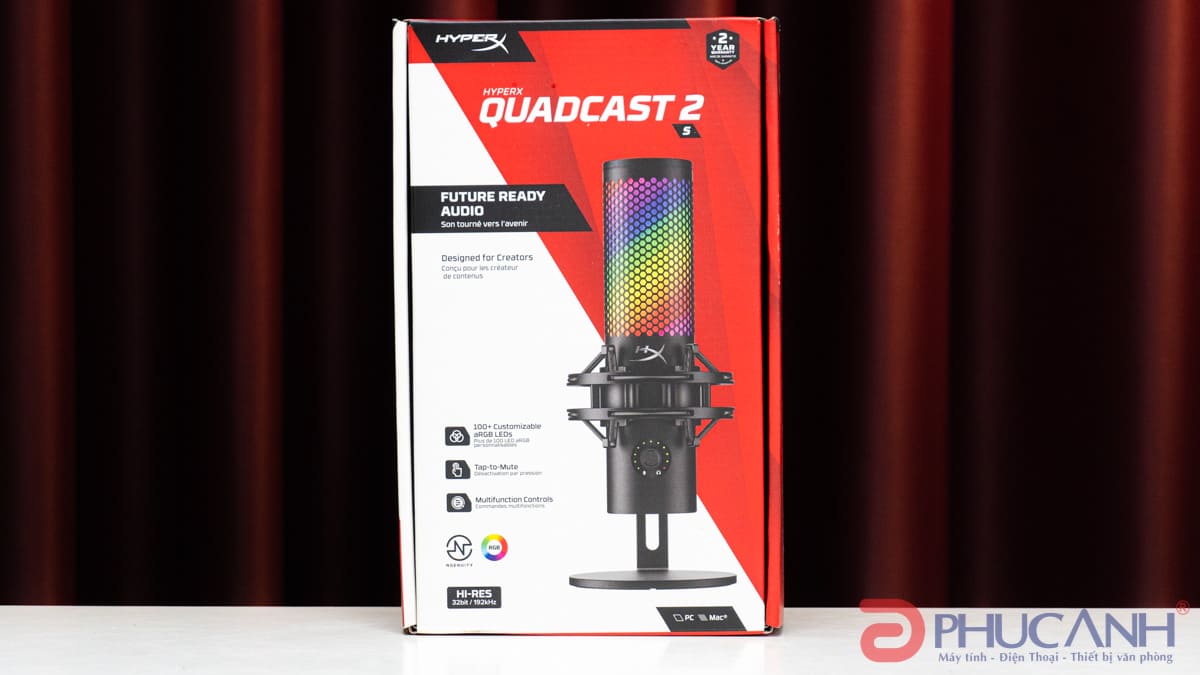 HyperX QuadCast 2 S – Micro USB RGB cao cấp cho streamer, âm thanh “studio”, tùy biến cực mạnh