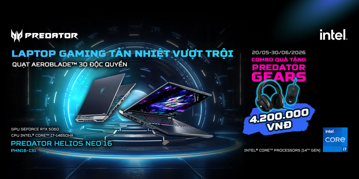 [Khuyến mại] Mở Bán Predator Helios Neo - Tặng Combo Predator Gears 4.2 Triệu