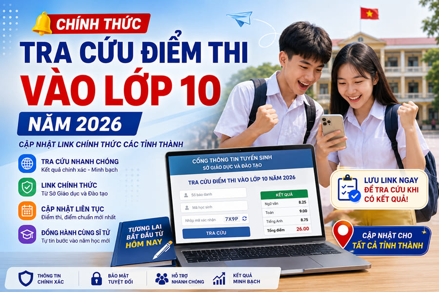 Cách tra cứu điểm thi lớp 10 2026 nhanh và chính xác nhất