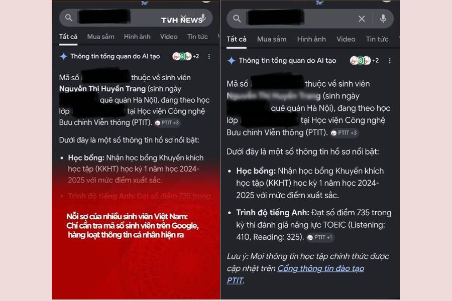 Tra mã số sinh viên trên Google ra thông tin cá nhân: Nguy cơ lộ thông tin?