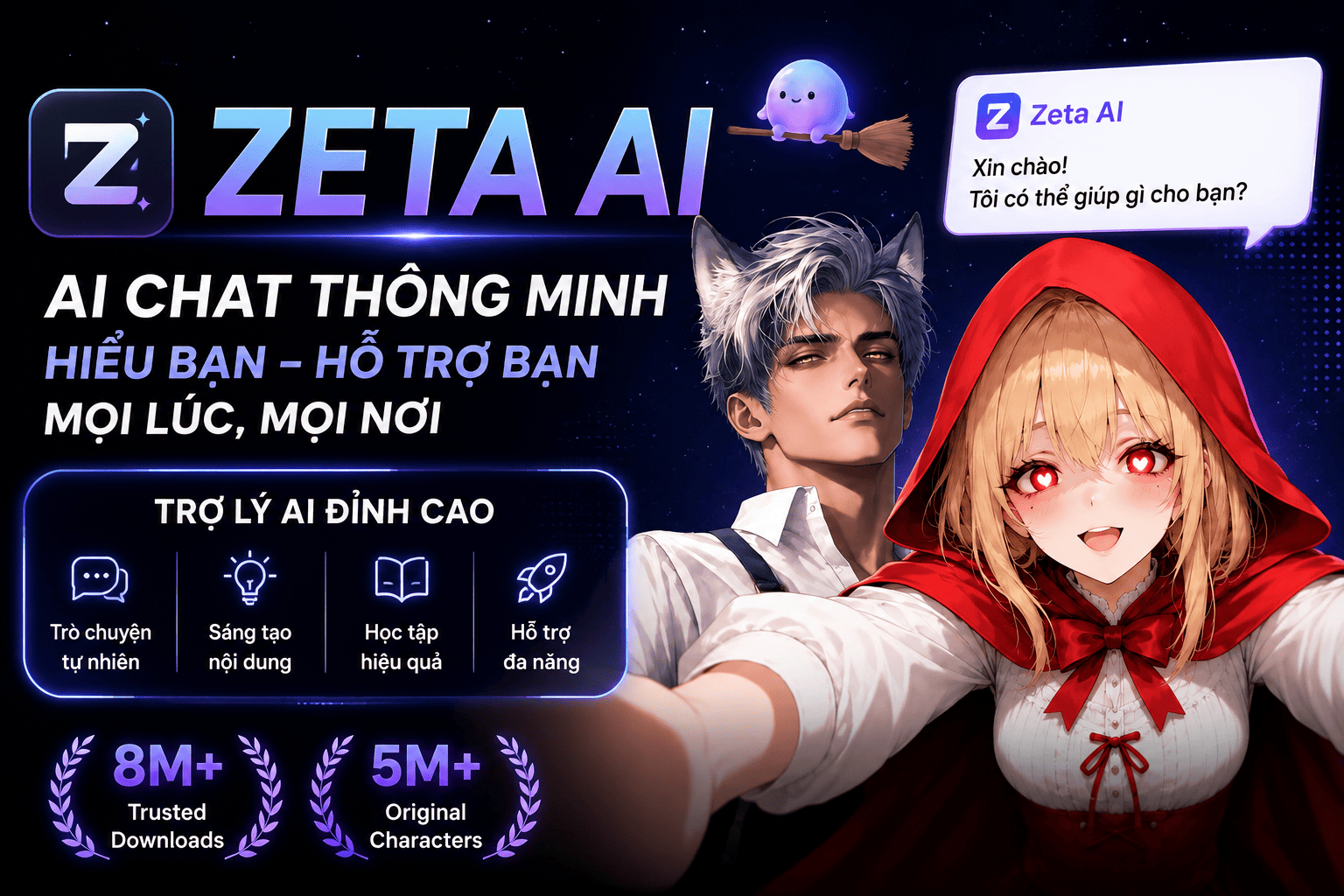 ZETA AI là gì? Tổng hợp về 2 ứng dụng AI roleplay và storytelling đang viral