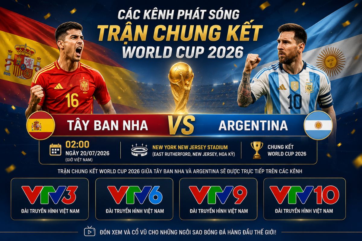 Cách xem chung kết World Cup 2026 giữa Tây Ban Nha - Argentina