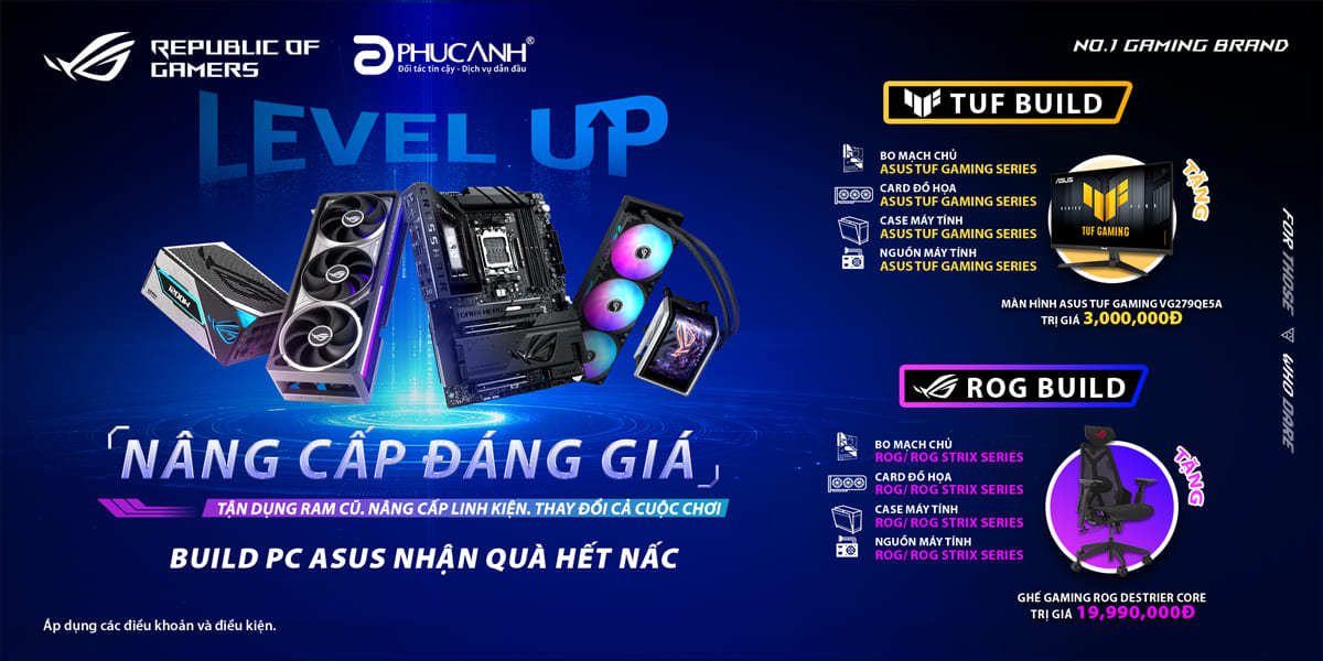 [Khuyến mại] Build PC Asus Rinh Qùa Hết Nấc - Build Cùng Asus TUF GAMING, ROG/ROG STRIX Nhận Quà  Cực Chất