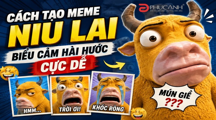 Hướng dẫn tạo meme Niu Lai biểu cảm hài hước cực dễ