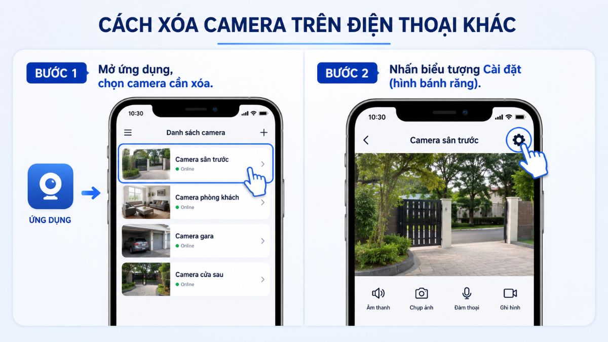 Cách xóa thiết bị camera trên điện thoại khác đơn giản
