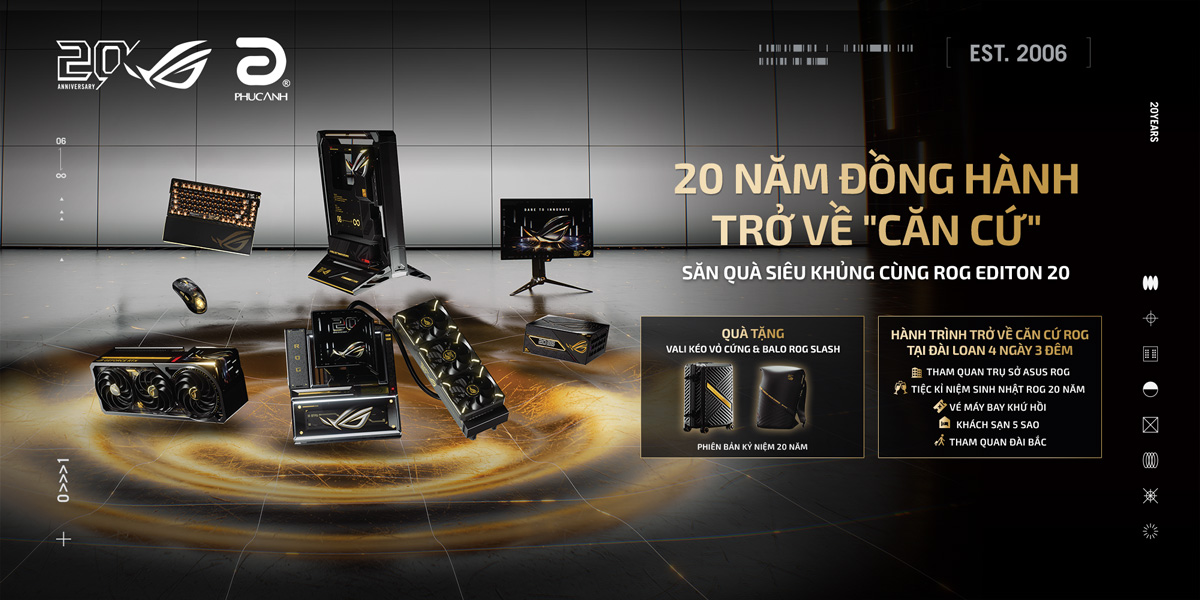 [Khuyến mại] 20 Năm Đồng Hành Trở Về Căn Cứ - Săn Quà Siêu Khủng Cùng ROG Edition 20