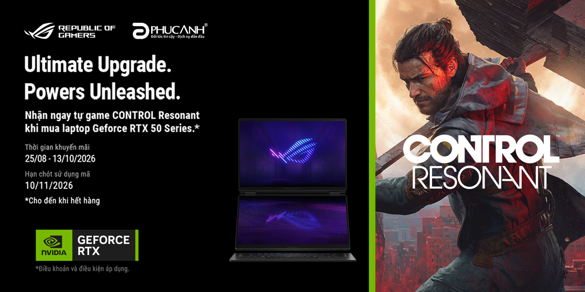 [Khuyến mại] Mua Laptop ASUS ROG & TUF Gaming Trang Bị GeForce RTX 50 Series – Nhận Ngay Tựa Game CONTROL Resonant