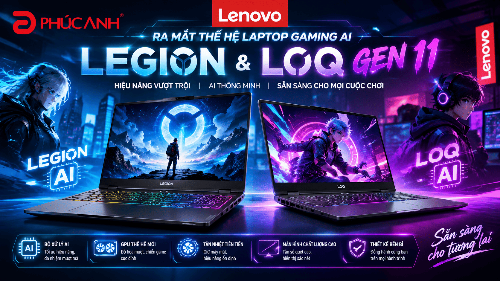 Lenovo ra mắt thế hệ laptop gaming AI Legion và LOQ Gen 11 tại Việt Nam