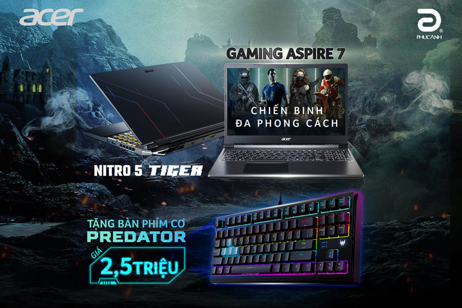 [Khuyến mãi] Mua Laptop Gaming Acer tặng bàn phím Cơ