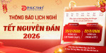 THÔNG BÁO LỊCH NGHỈ TẾT NGUYÊN ĐÁN BÍNH NGỌ 2026