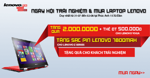 Ngày hội trải nghiệm Lenovo rinh ngay quà khủng