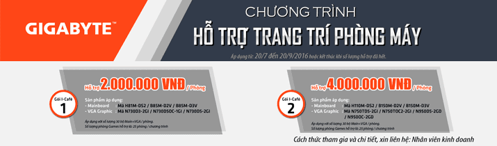 Chương trình khuyến mãi hỗ trợ phòng Game, i-Cafe
