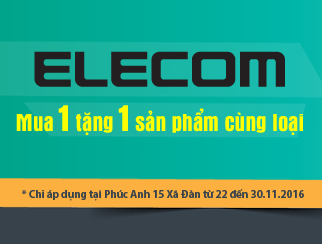 Khuyến mãi đặc biệt "Elecom" mua một tặng một sản phẩm cùng loại