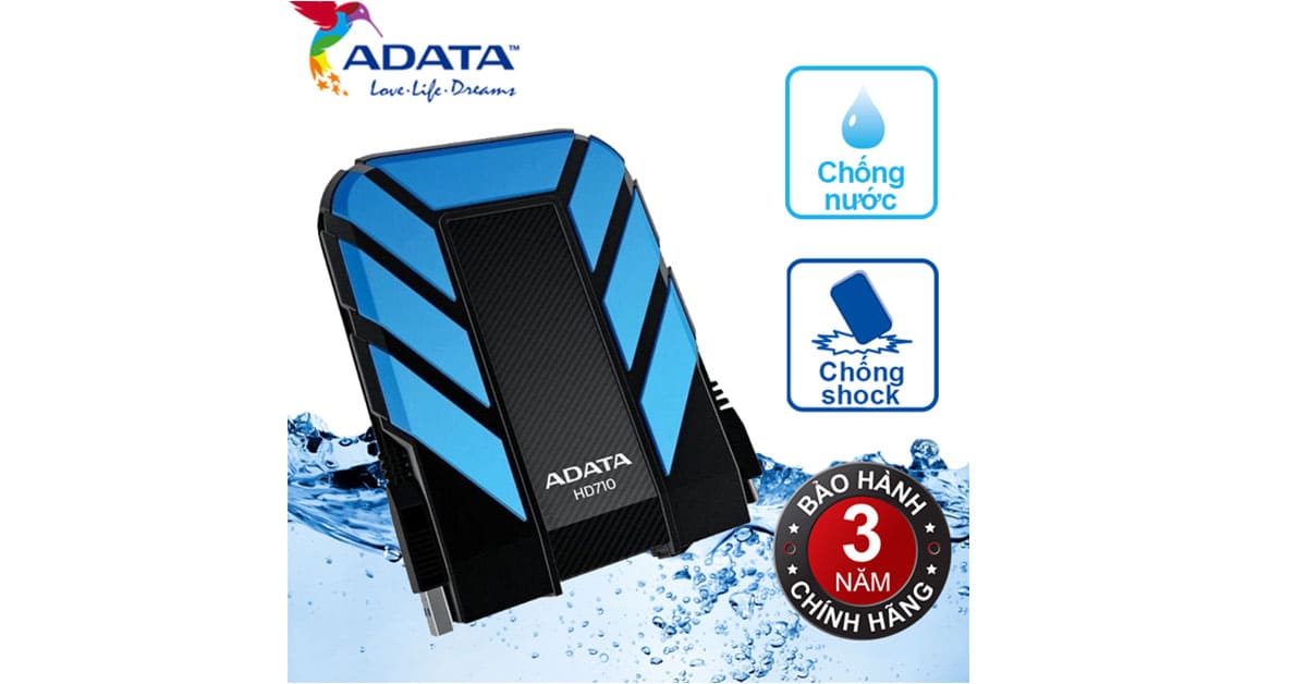 Ổ cứng di động Adata HD710 chống sốc chống nước giá chỉ 1.690.000 VNĐ 