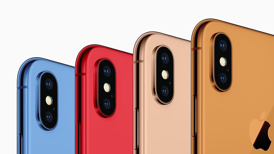 iPhone LCD 6.1 inch sặc sỡ sắc màu cam, vàng, xanh dương