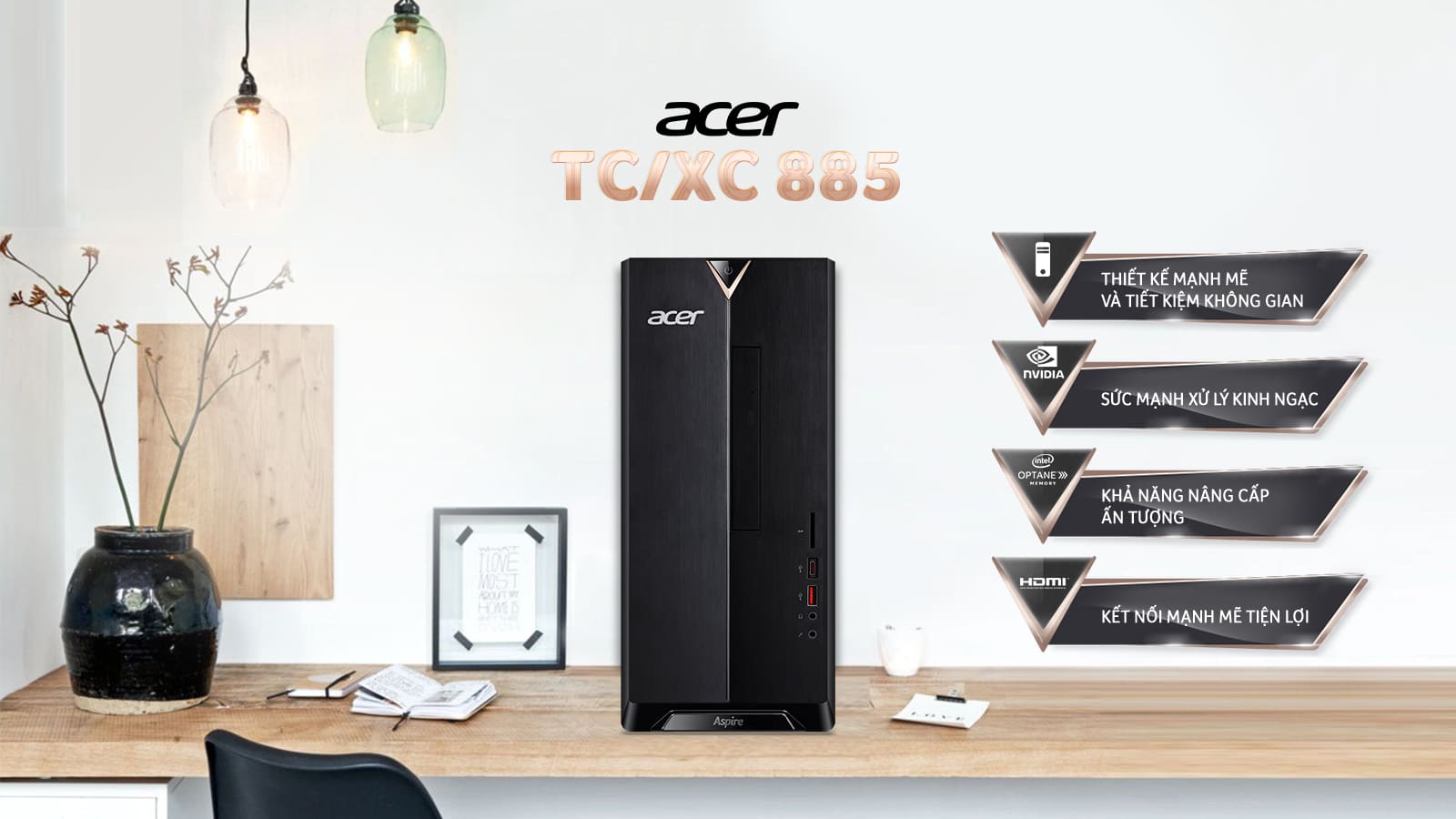 Máy tính để bàn Acer Aspire XC885 - Hiệu năng vượt trội cho hiệu suất làm việc tối đa