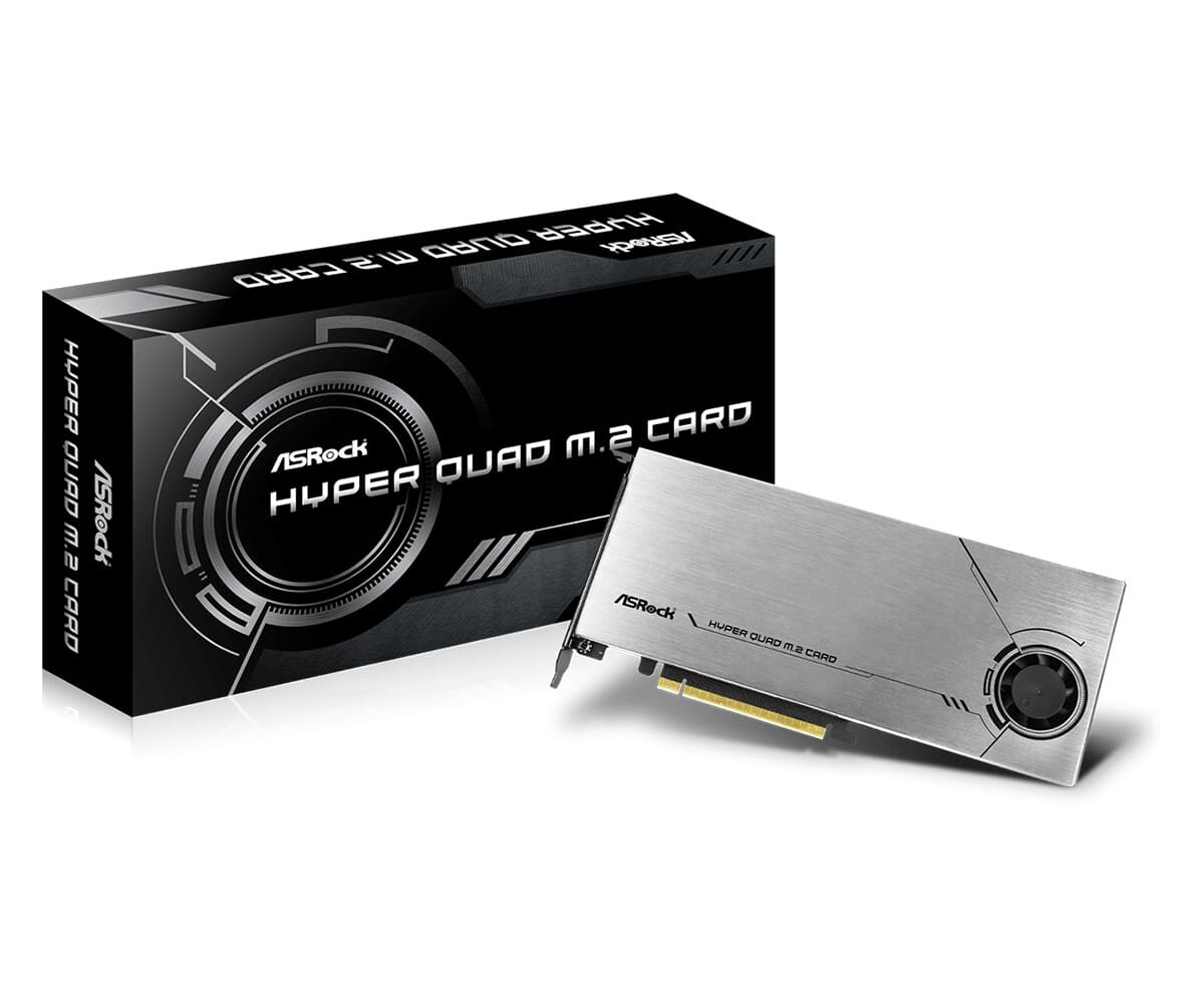 ASROCK giới thiệu card Hyper Quad M.2 hỗ trợ 4 khe cắm chuẩn PCIe Gen 4