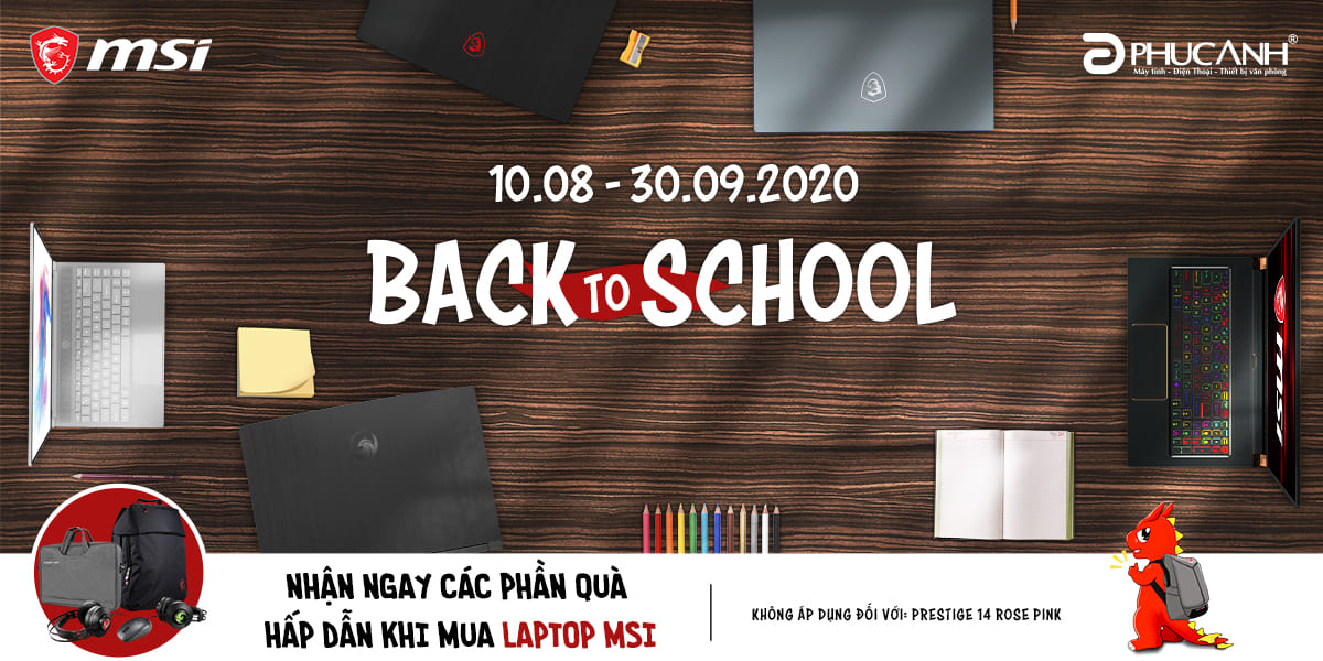 [Khuyến mãi] Back to school 2020 - Mua laptop MSI nhận quà giá trị