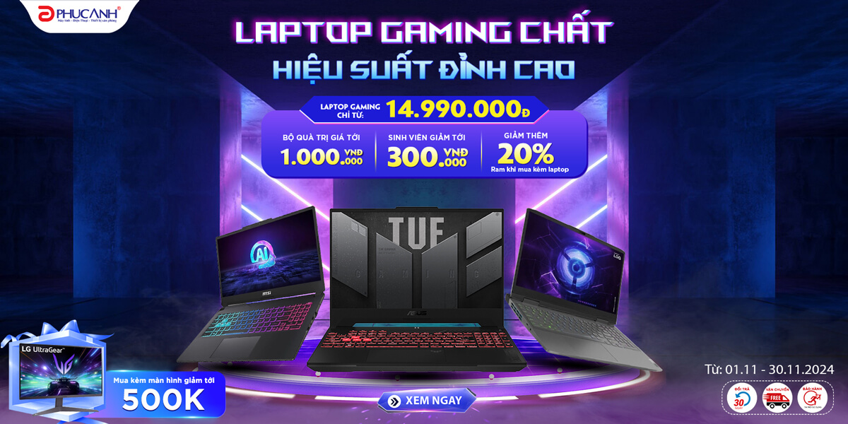 [Khuyến mại] Laptop gaming chất - Hiệu suất đỉnh cao