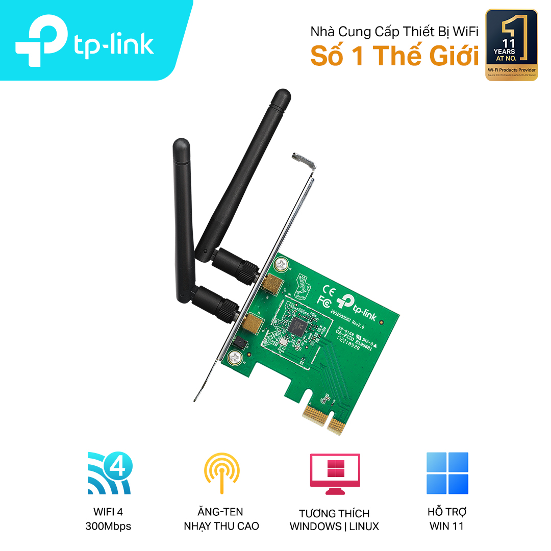 Cạc mạng không dây TP-Link PCI-E TL-WN881ND (Chuẩn N/ 300Mbps/ 2 Ăng-ten ngoài)