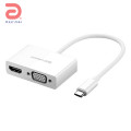 Cáp chuyển Ugreen 30843 USB-C (Type C) sang HDMI và VGA