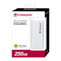 Ổ cứng di động SSD Transcend 250Gb TS250GESD260C (Type-C và USB3.1/ 520Mb/s/ 460Mb/s/ Bạc)