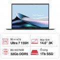 Laptop Asus Zenbook 14 OLED UX3405MA-PP152W (Ultra 7 155H/ 32GB/ 1TB SSD/ 14 inch 3K/ 120Hz/ Win11/ Blue/ Vỏ nhôm)