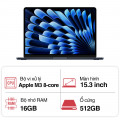 Laptop Apple Macbook Air 15 MXD43SA/A Apple M3 8 Core CPU/ 16GB/ 512GB/ 10 core GPU/ 15.3inch/ Midnight