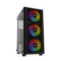 Vỏ máy tính KENOO ESPORT M300 - 3F - Mầu Đen - ( sẵn 3 fan mầu RGB cố định ) 