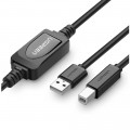 Cáp máy in Ugreen 10362 15M USB2.0 (tích hợp IC khuếch đại)