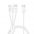 Cáp Pisen 3 đầu ra Lightning Type-C Micro 1.2m AP07-1200 