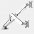 Giá treo màn hình HyperWork T6 Pro Dual 2025-SLV (2 màn hình/ 22inch - 32inch/ Xám trắng/ Gắn bàn)