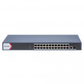 Switch Hikvision DS-3E1526P-E/M (Gigabit 1000Mbps/ 24 Cổng/ 1 SFP/ 24 cổng PoE/ Vỏ kim loại)