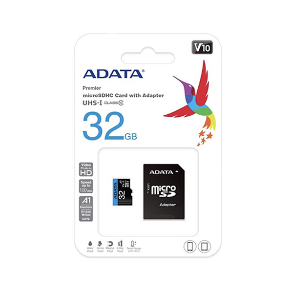 Thẻ nhớ Micro SD Adata 32Gb Class 10 Read 100MB/s