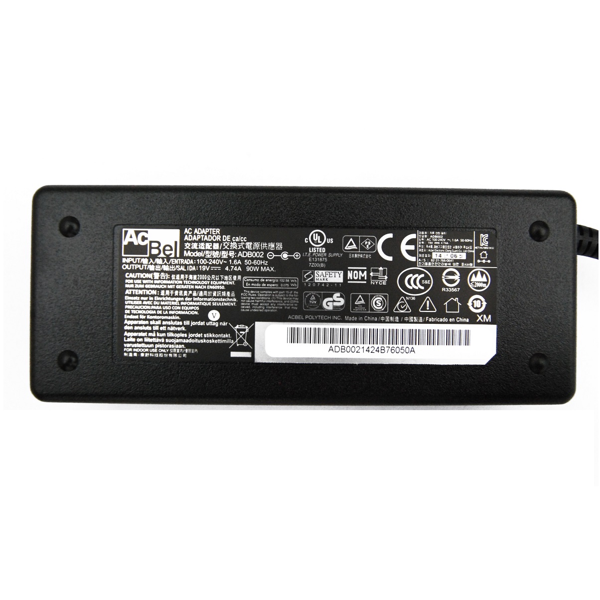 Sạc MTXT Acbel 18V-20V-3.42A cho MTXT Asus