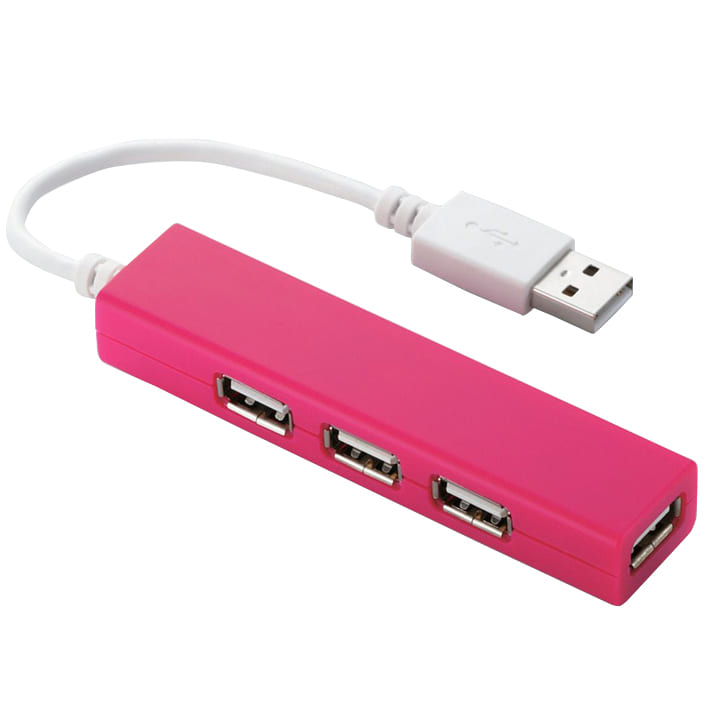 Bộ chia USB 1 ra 4 Elecom U2H-SS4BPN (USB2.0-hồng)
