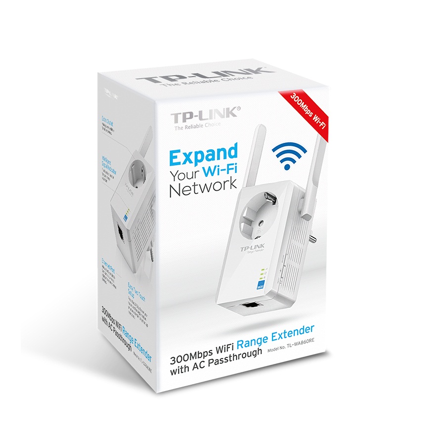 Bộ mở rộng sóng wifi TP-Link TL-WA860RE (Chuẩn N/ 300Mbps/ 2 Ăng-ten ngoài/ 15 User) 