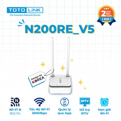 Bộ phát wifi Totolink N200RE (Chuẩn N/ 300Mbps/ 2 Ăng-ten ngoài)