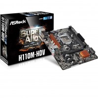 Bo mạch chủ Asrock H110M-HDV (Chipset Intel H110/ Socket 1151/ 2 x DDR4 DIMM/ Max 32Gb/ VGA Onboard/ Form mATX)