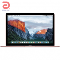 Máy tính xách tay Apple Macbook MNYN2 512Gb - Rose Gold (2017) (Core i5-7Y54 1.3GHz / Ram 8Gb/ 512Gb SSD/ 12 Inch/ VGA onboard/ 480p FaceTime camera/ Bluetooth 4.2/ USB Port type C (USB 3.1)/ Mac OS/ Full size keyboard/ Force Touch trackpad)
