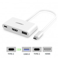 Cáp chuyển Ugreen 30377 USB-C (TypeC) sangUSB3.0,USBC,HDMI