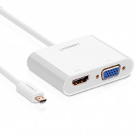 Cáp chuyển Ugreen 30354 Micro HDMI sang HDMI + VGA & Audio