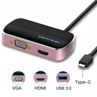 Bộ chuyển đổi Vention USB -C (TypeC 3.1) sang HDMI/VGA/USB (15cm)