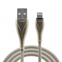 Cáp Lightning Veger VGL24 vân carbon đầu thép (White)