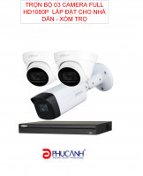 Trọn gói lắp đặt 03 camera analog 2.0 MP cho nhà dân- xóm trọ